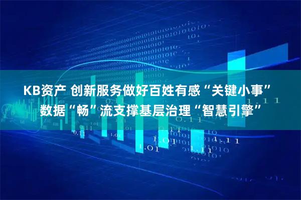KB资产 创新服务做好百姓有感“关键小事” 数据“畅”流支撑基层治理“智慧引擎”