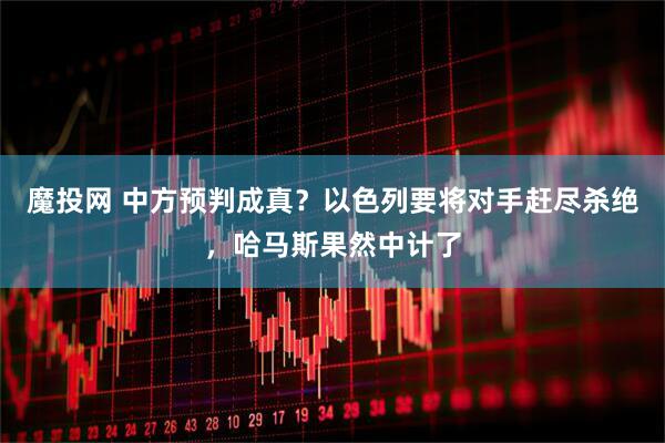 魔投网 中方预判成真？以色列要将对手赶尽杀绝，哈马斯果然中计了