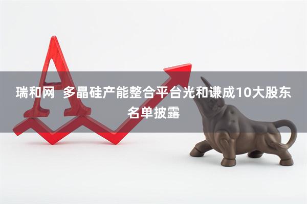 瑞和网  多晶硅产能整合平台光和谦成10大股东名单披露